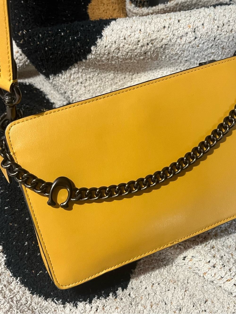 Coach Signature Chain Leather Crossbody Bag - Picture 2 of 9